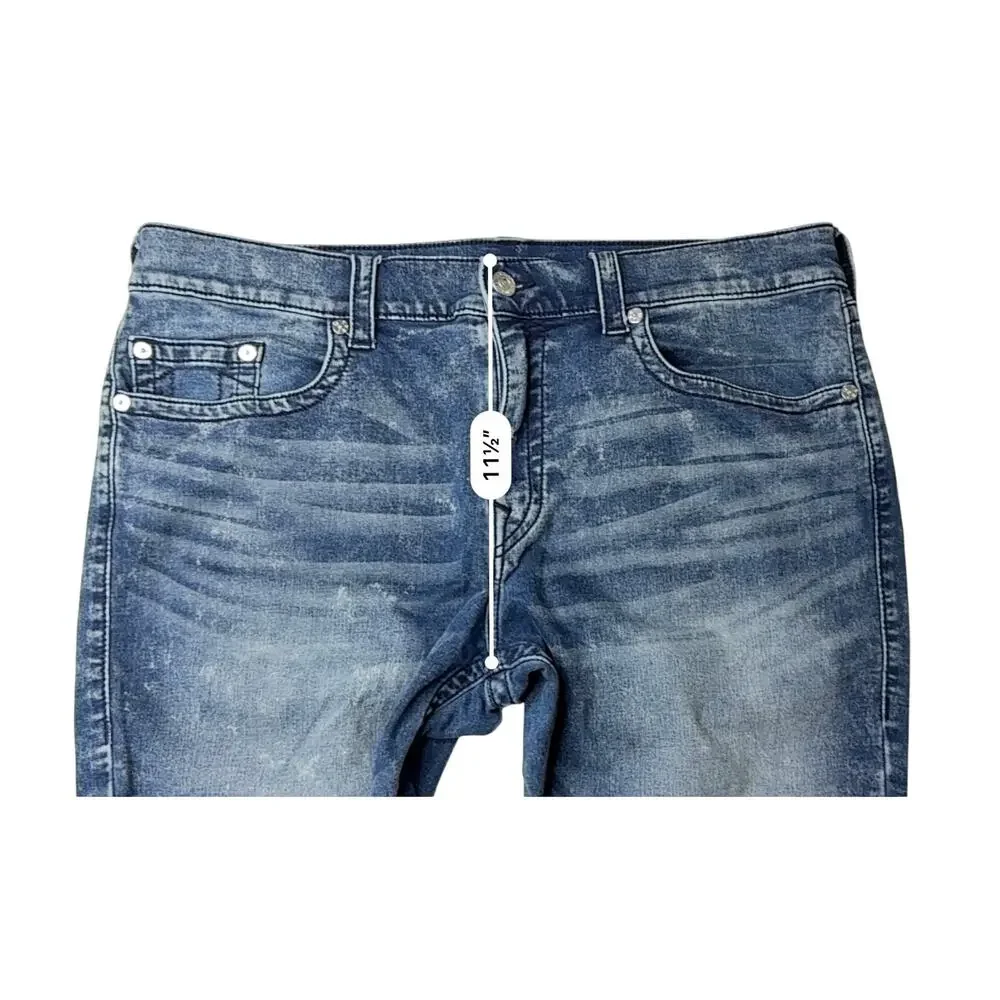 True Religion Ricky Relaxed Straight Fit Blue Jeans Shorts 40 Skater‎ Y2k Casual